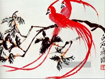  vögel - Qi Baishi Vögel des Paradieses alte China Tinte